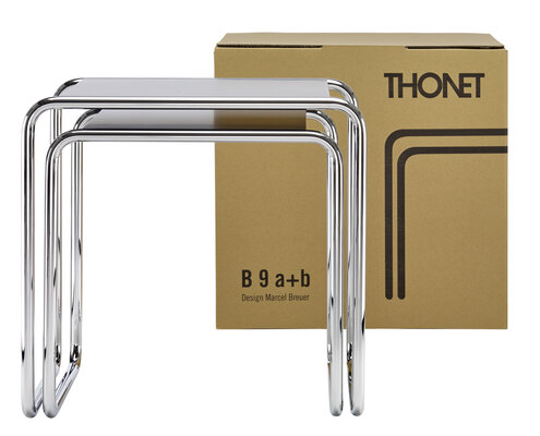 Thonet Beistelltisch Set B 9 a+b mit Geschenk Bauhaus Schachfiguren